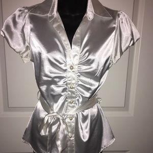 White Satin Blouse
